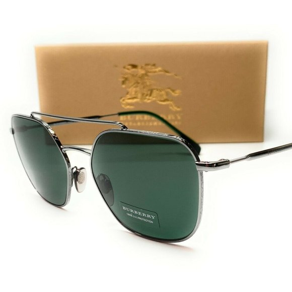 Burberry Green Tint Square 56mm Sunglasses